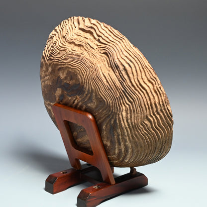 Ancient Lacquered Wooden Bowl w/ box by Tomioka Tessai ー富岡 鉄斎 "神代杉菓子器"