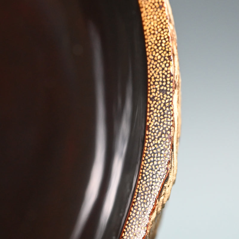 Ancient Lacquered Wooden Bowl w/ box by Tomioka Tessai ー富岡 鉄斎 "神代杉菓子器"