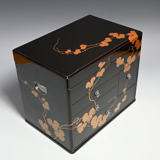 Black Lacquered Cabinet with Maki-e Vines