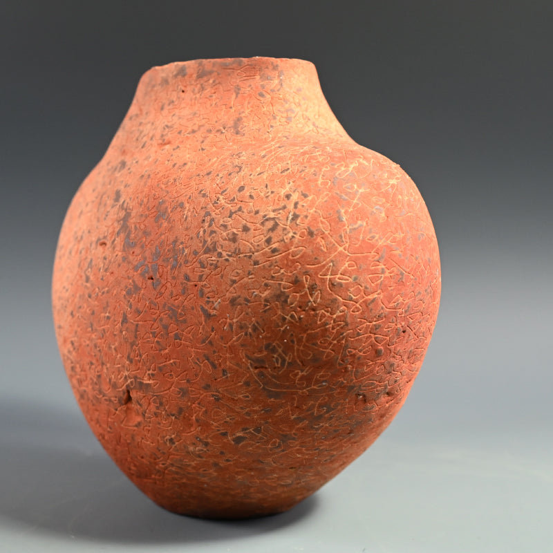 Contemporary Yakishime Vase ー大和 潔 “焼メ刻文花入”