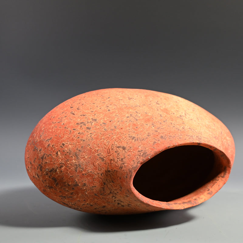 Contemporary Yakishime Vase ー大和 潔 “焼メ刻文花入”