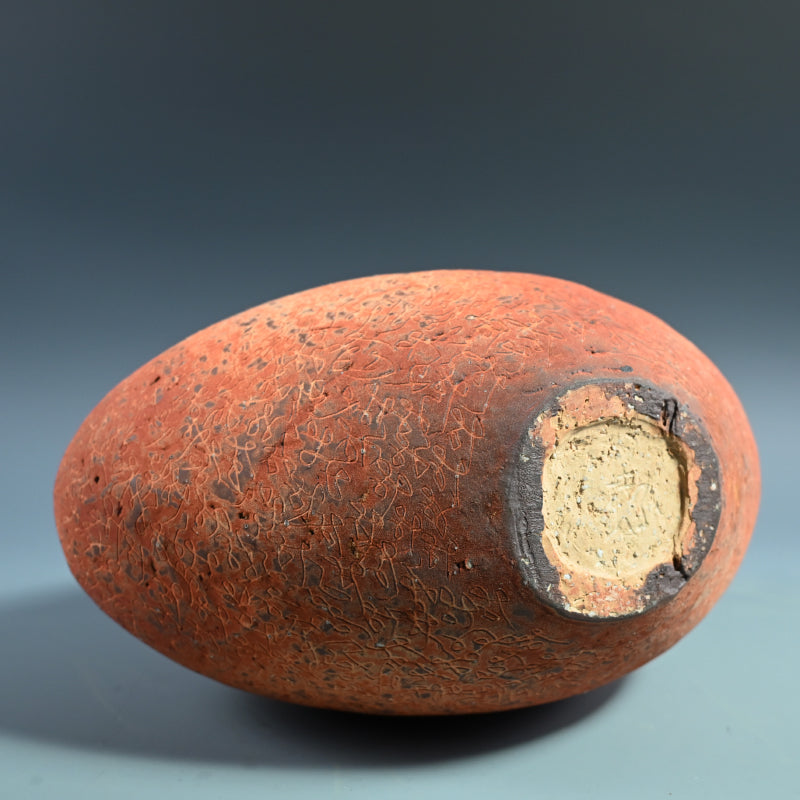 Contemporary Yakishime Vase ー大和 潔 “焼メ刻文花入”
