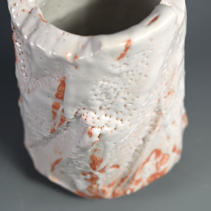 Exhibited Shino Vase ー室山 治郎 “志野花生”