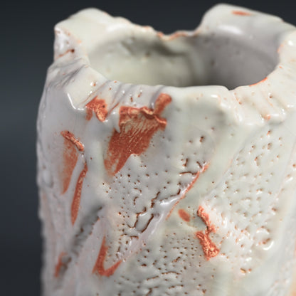 Exhibited Shino Vase ー室山 治郎 “志野花生”
