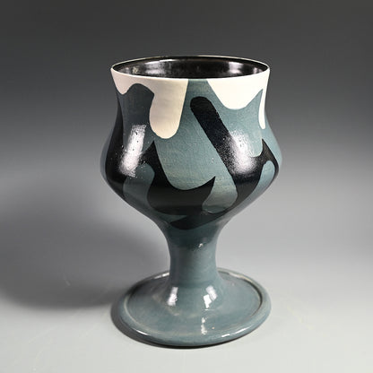 Psychedelic Picasso Gray Vase ー柳原 睦夫 1986年 "彩文 雲気文 花瓶"