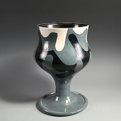 Psychedelic Picasso Gray Vase ー柳原 睦夫 1986年 "彩文 雲気文 花瓶"