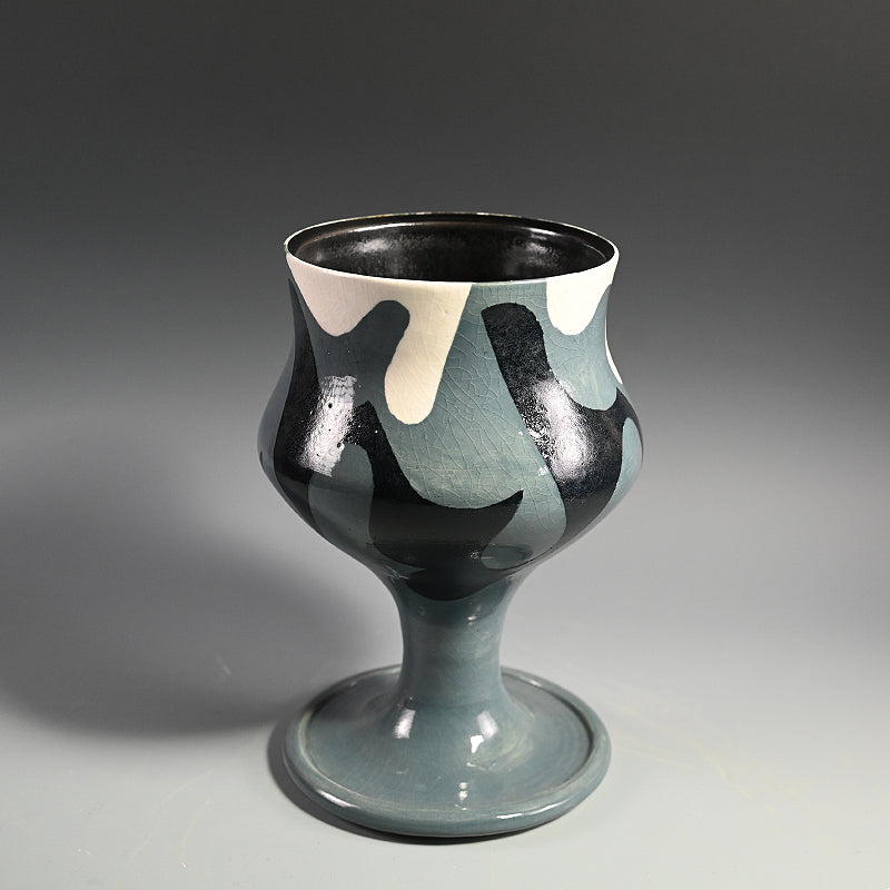 Psychedelic Picasso Gray Vase ー柳原 睦夫 1986年 "彩文 雲気文 花瓶"