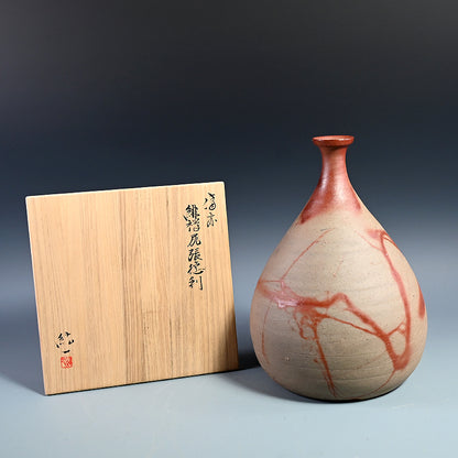 Exhibited Bizen Vase ー柴岡 紘一 “緋檸 襷尻張 徳利”
