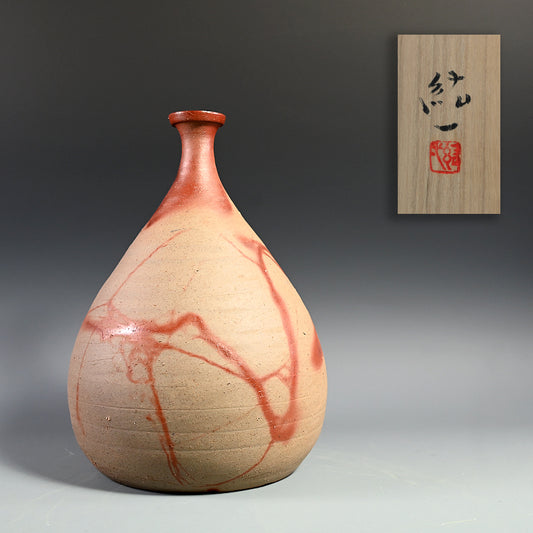 Exhibited Bizen Vase ー柴岡 紘一 “緋檸 襷尻張 徳利”