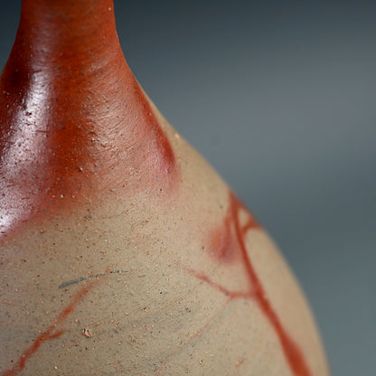Exhibited Bizen Vase ー柴岡 紘一 “緋檸 襷尻張 徳利”