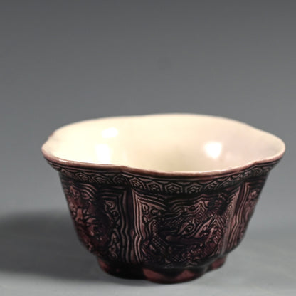 5 Lobed Bowl Attributed to Aoki Mokubei ー聾米 紫交趾梅花式鉢