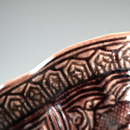 5 Lobed Bowl Attributed to Aoki Mokubei ー聾米 紫交趾梅花式鉢