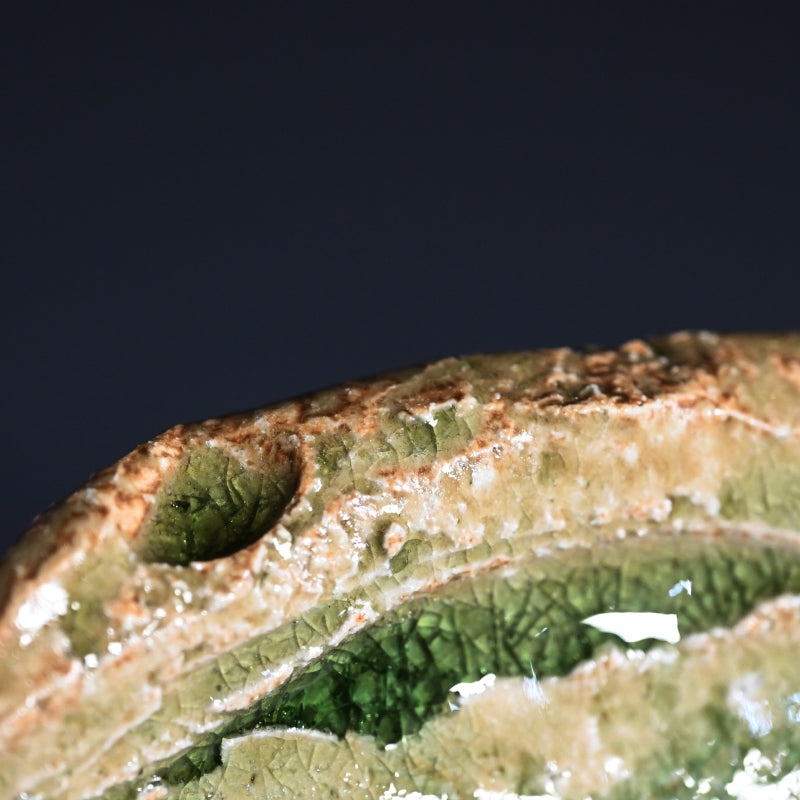 Radiacal Ash Glazed Swirling Iga Plate ー谷本 洋 "伊賀 皿"