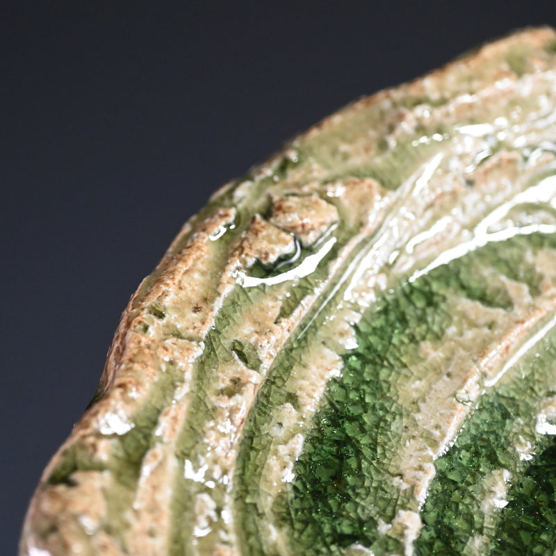 Radiacal Ash Glazed Swirling Iga Plate ー谷本 洋 "伊賀 皿"