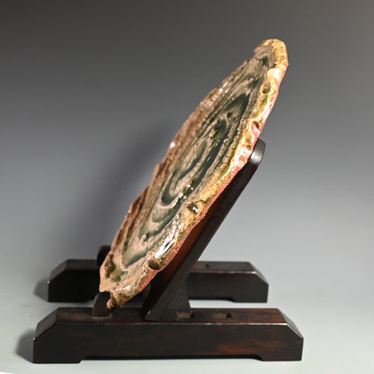 Radiacal Ash Glazed Swirling Iga Plate ー谷本 洋 "伊賀 皿"