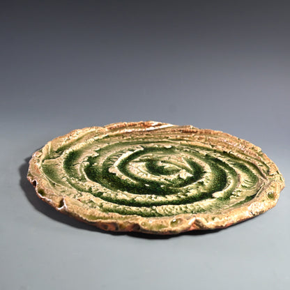 Radiacal Ash Glazed Swirling Iga Plate ー谷本 洋 "伊賀 皿"