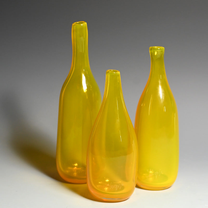 Glass Vase Set by Otaru Artist ー淺原 千代治 “ガラス瓶 風”
