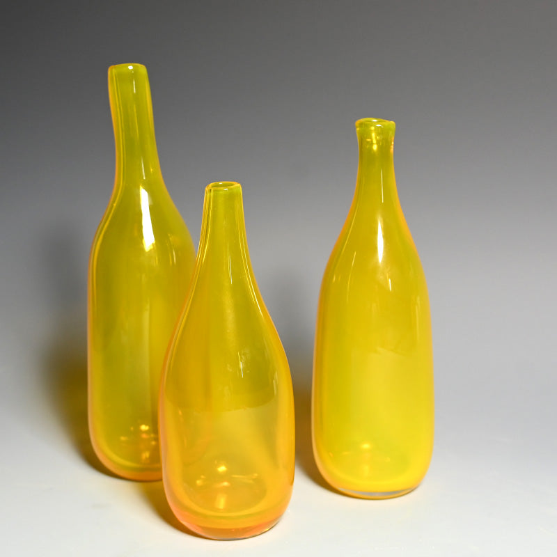 Glass Vase Set by Otaru Artist ー淺原 千代治 “ガラス瓶 風”