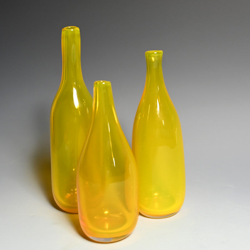 Glass Vase Set by Otaru Artist ー淺原 千代治 “ガラス瓶 風”