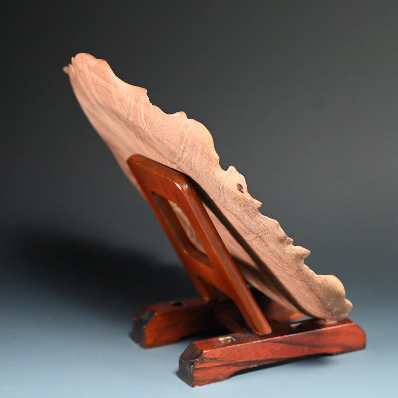 Incredible Antique Japanese Habon Carved Leaf Tray  ー蓮葉形　菓司盆