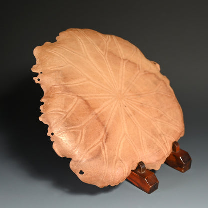 Incredible Antique Japanese Habon Carved Leaf Tray  ー蓮葉形　菓司盆