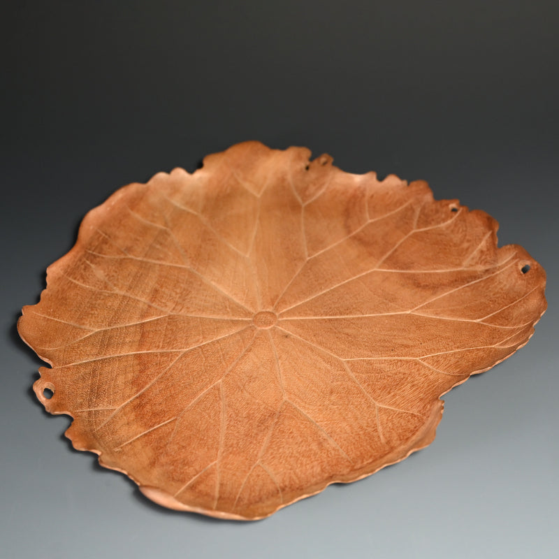 Incredible Antique Japanese Habon Carved Leaf Tray  ー蓮葉形　菓司盆