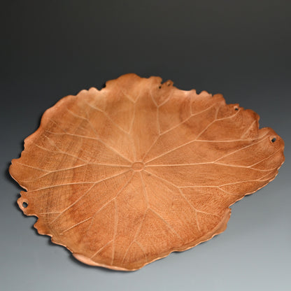 Incredible Antique Japanese Habon Carved Leaf Tray  ー蓮葉形　菓司盆