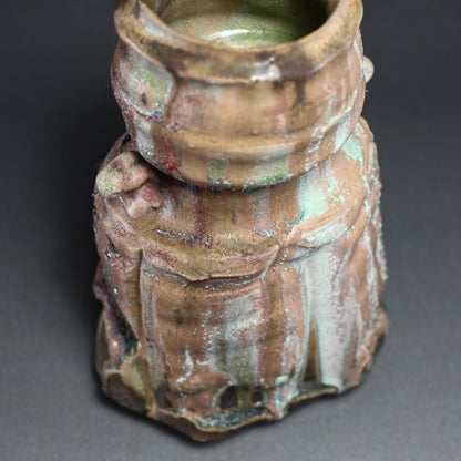 Contemporary Manyosai Vase ー"万葉彩耳付花生"