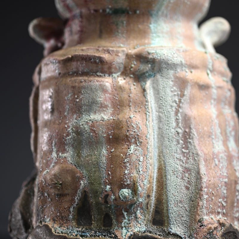 Contemporary Manyosai Vase by Shino Legend ー林 正太郎 “万葉彩 耳付花生”