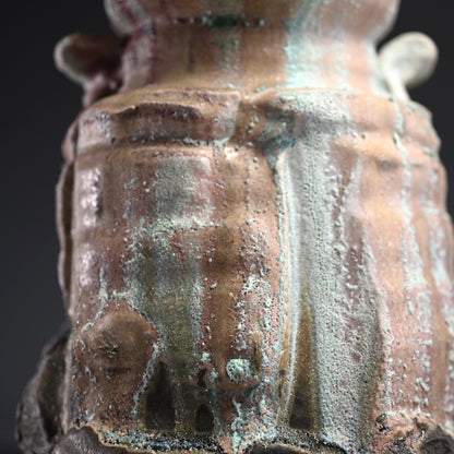 Contemporary Manyosai Vase by Shino Legend ー林 正太郎 “万葉彩 耳付花生”