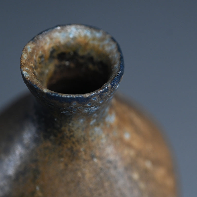 Black Bizen Tokkuri Sake Flask ー伊勢崎 晃一朗 "黒徳利"