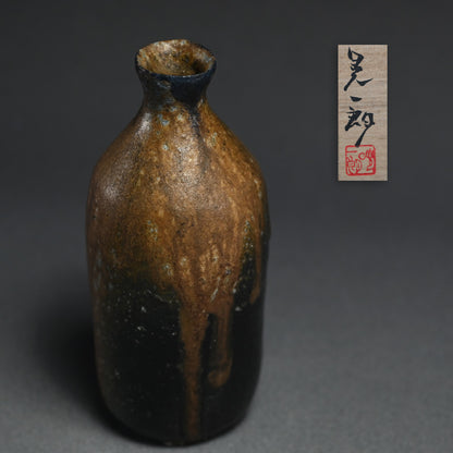 Black Bizen Tokkuri Sake Flask ー伊勢崎 晃一朗 "黒徳利"