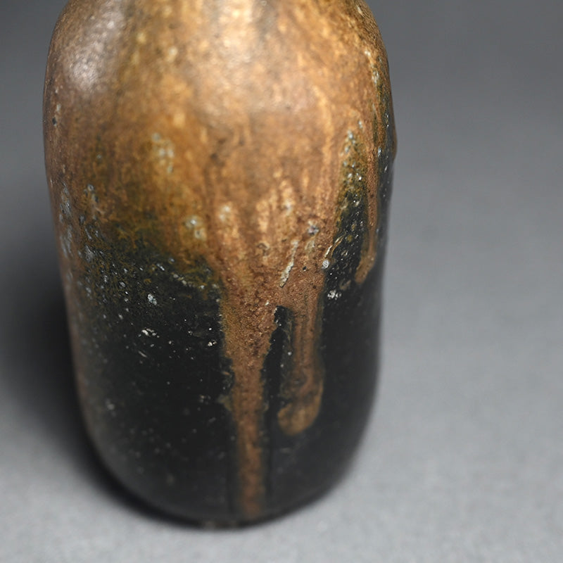 Black Bizen Tokkuri Sake Flask ー伊勢崎 晃一朗 "黒徳利"