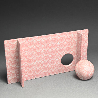 Sake Cup & Plate Set, Pink