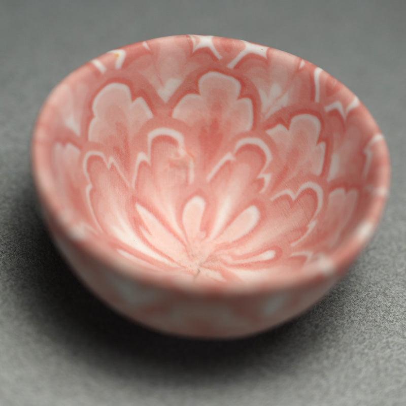 Sake Cup & Plate Set, Pink