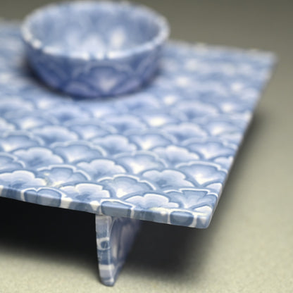 Sake Cup & Plate Set, Blue