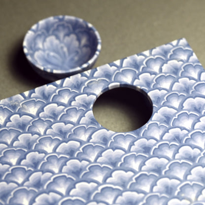 Sake Cup & Plate Set, Blue