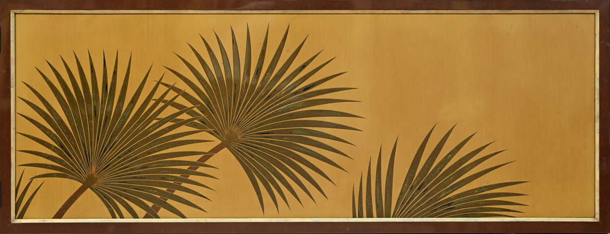 Mid-century Lacquer Furosaki Byobu ー番浦 省吾 “棕梠之圖風呂先屏風”