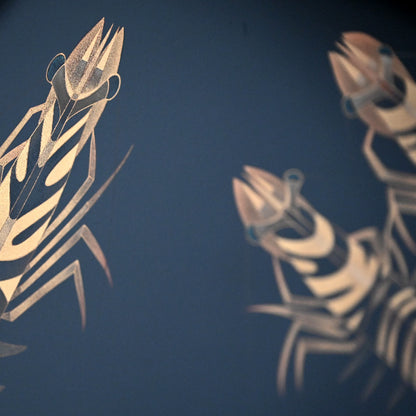 Tiger Shrimp Lacquer Screen ー尾長 保