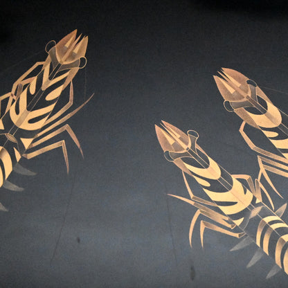 Tiger Shrimp Lacquer Screen ー尾長 保