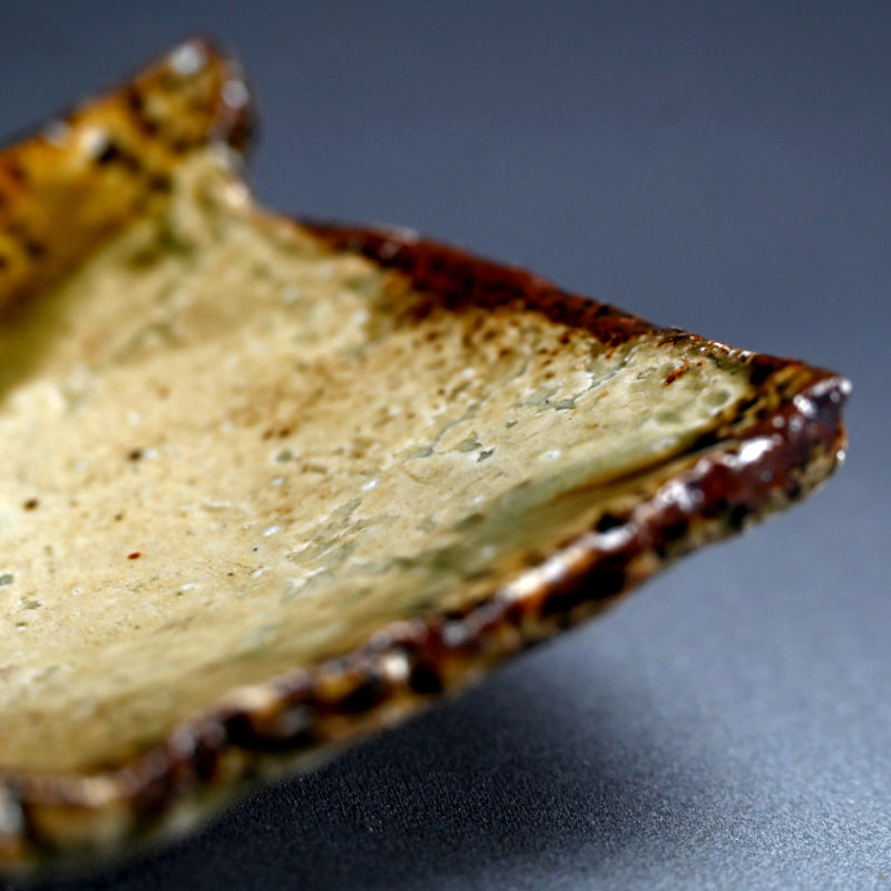 Slab Plate in Molten Ash by Iga Master ー新 学 "伊賀 長方皿"