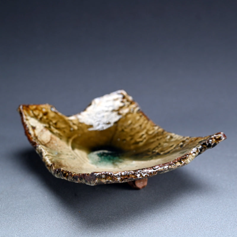 Slab Plate in Molten Ash by Iga Master ー新 学 "伊賀 長方皿"
