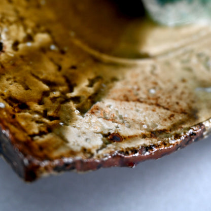 Slab Plate in Molten Ash by Iga Master ー新 学 "伊賀 長方皿"