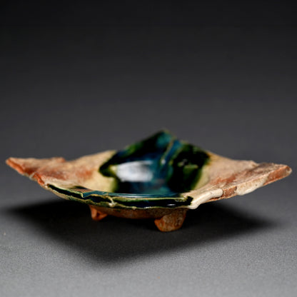 5 pc Oribe Glazed Dish Set ー新 学 "織部 深皿五客揃"