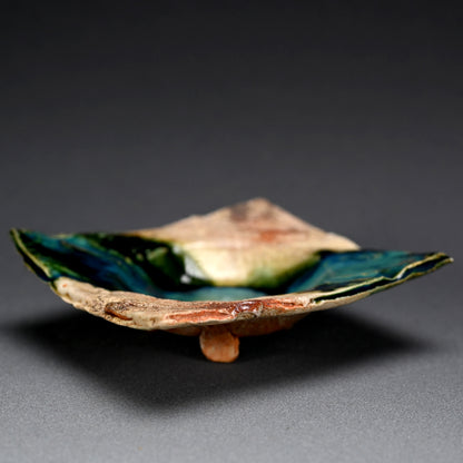 5 pc Oribe Glazed Dish Set ー新 学 "織部 深皿五客揃"