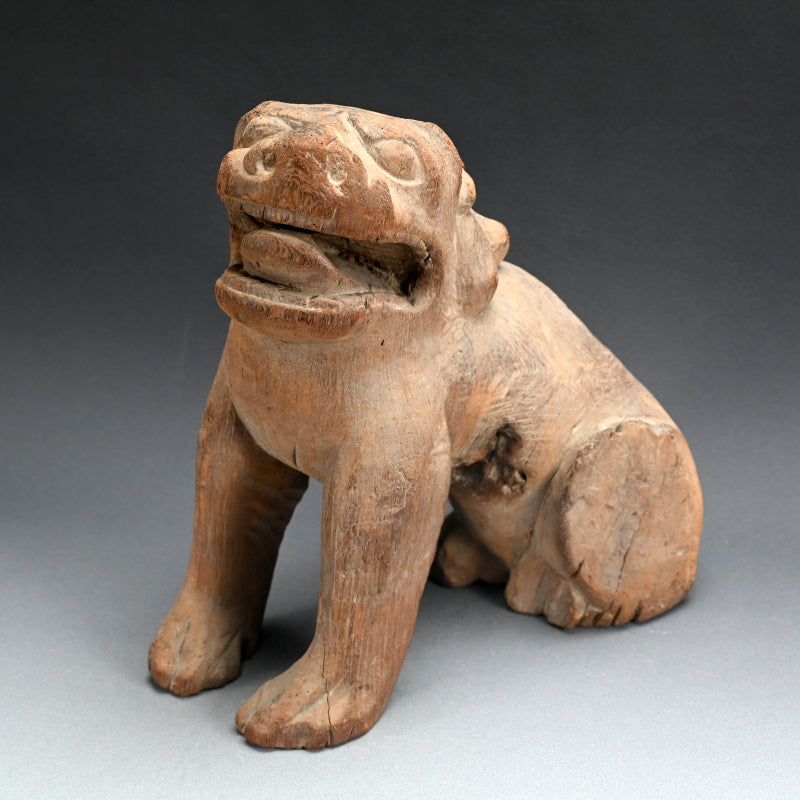 Momoyama to Early Edo Carved Wood Koma-inu Guardian