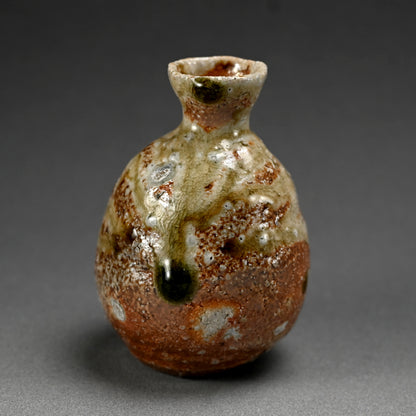 Shigaraki Ash Glazed Tokkuri Sake Flask ー古谷 剛敏 "信楽自然釉 徳利"