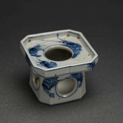 Antique Japanese Blue and White Sake Cup (Haidai) Stand