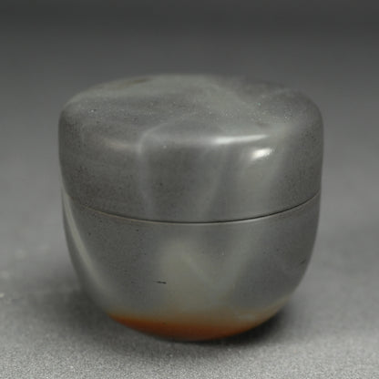 Rare! Ao-Bizen Natsume Tea Container ー岸本明彦 "備前 棗"