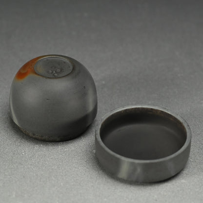 Rare! Ao-Bizen Natsume Tea Container ー岸本明彦 "備前 棗"